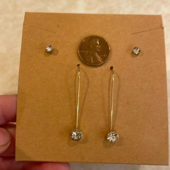 Earrings, Gold Tone, Bundle of 2, New - Picture 3 of 3